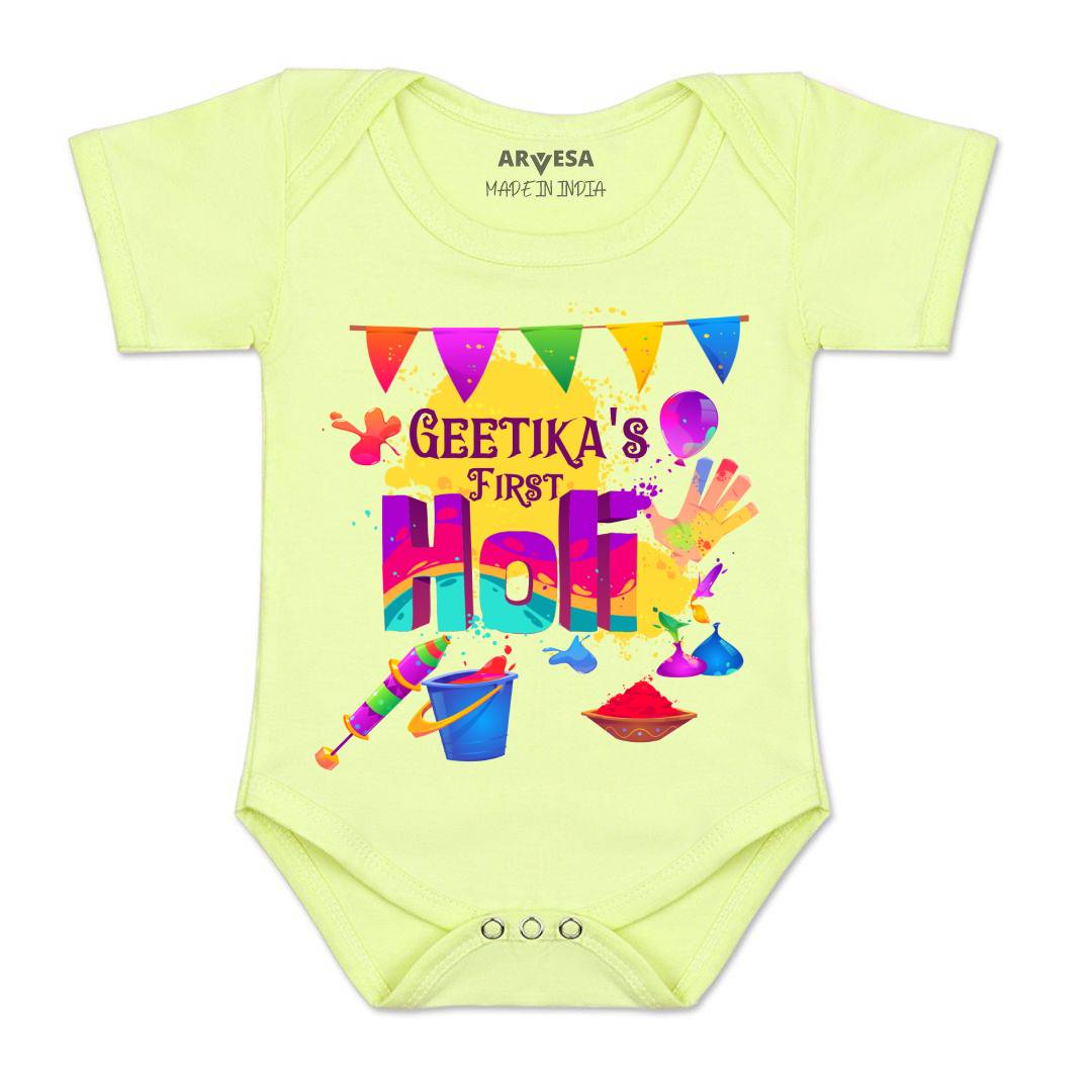 Arvesa My First Holi  Baby Boy & Girl Dress