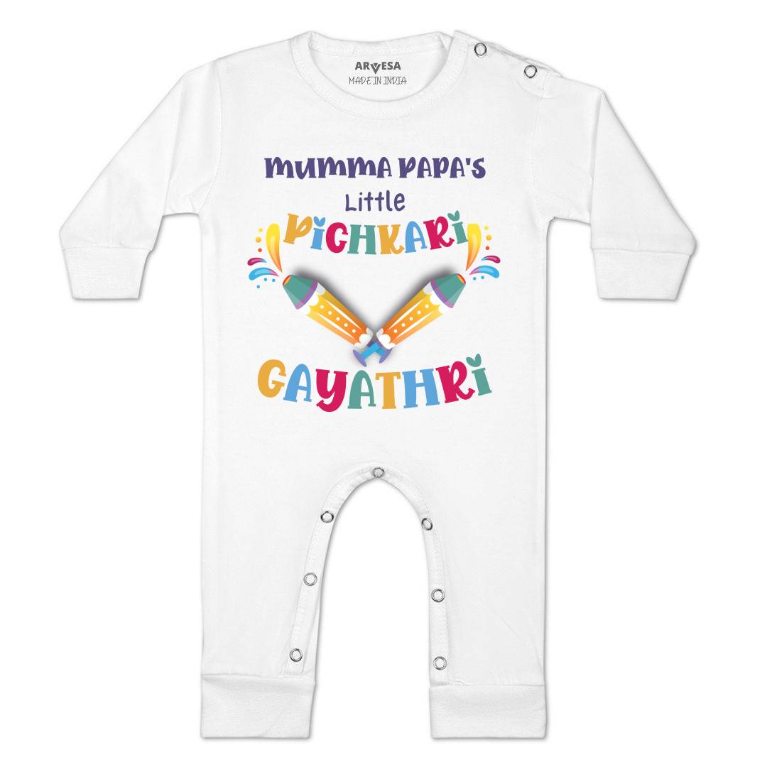 Arvesa Mummy Papa'S Little Pichkari  Baby Boy & Girl Dress