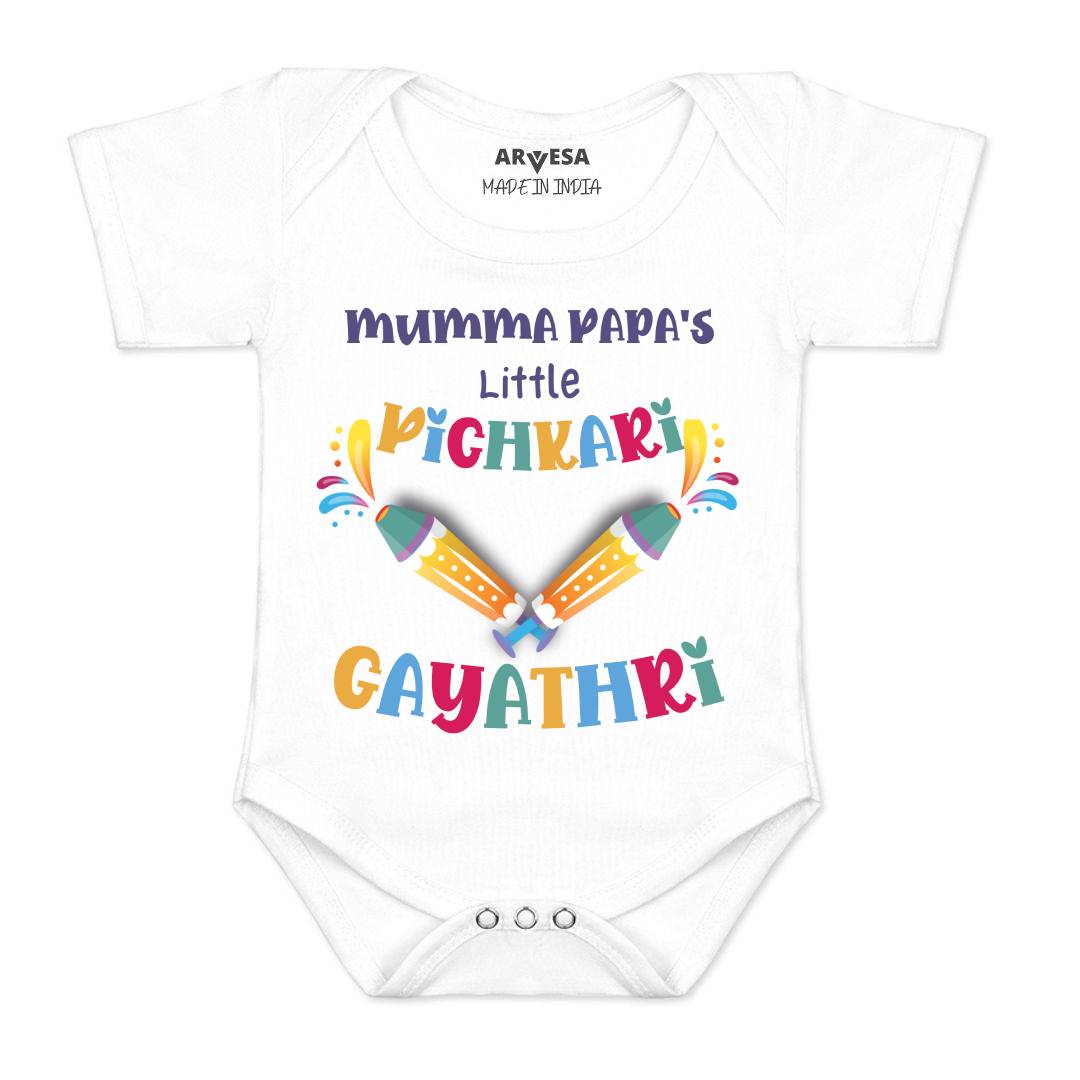 Arvesa Mummy Papa'S Little Pichkari  Baby Boy & Girl Dress