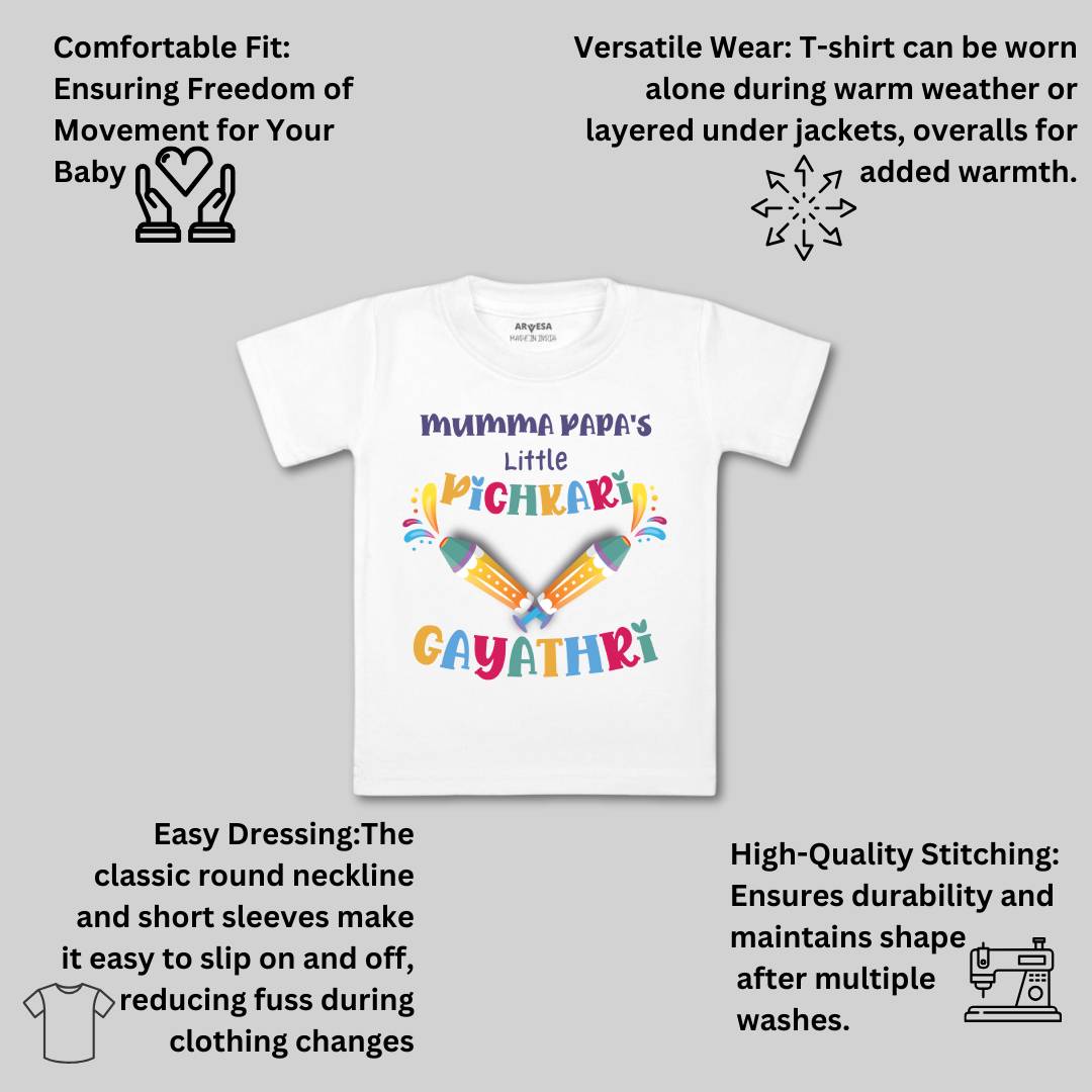 Arvesa Mummy Papa'S Little Pichkari  Baby Boy & Girl Dress