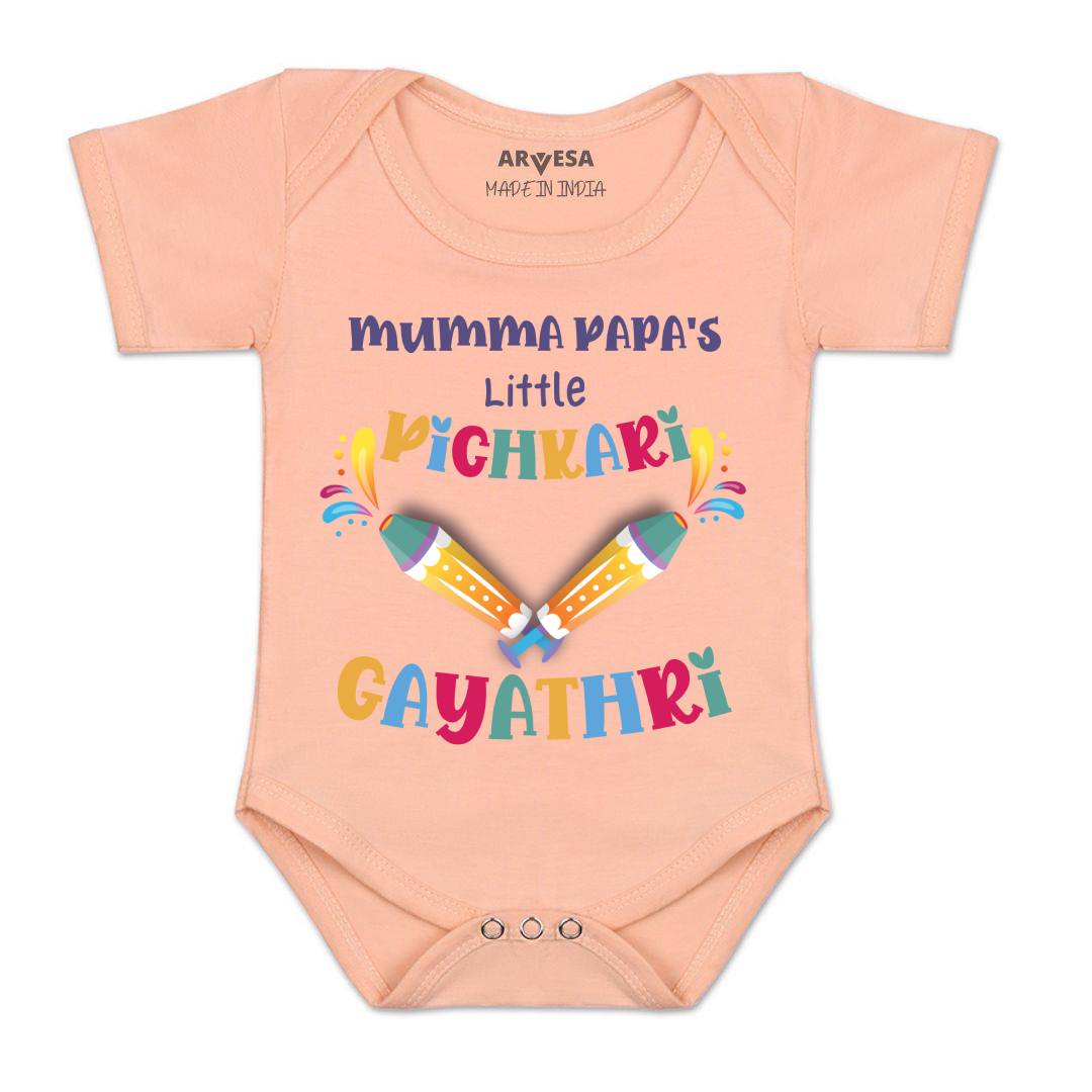 Arvesa Mummy Papa'S Little Pichkari  Baby Boy & Girl Dress