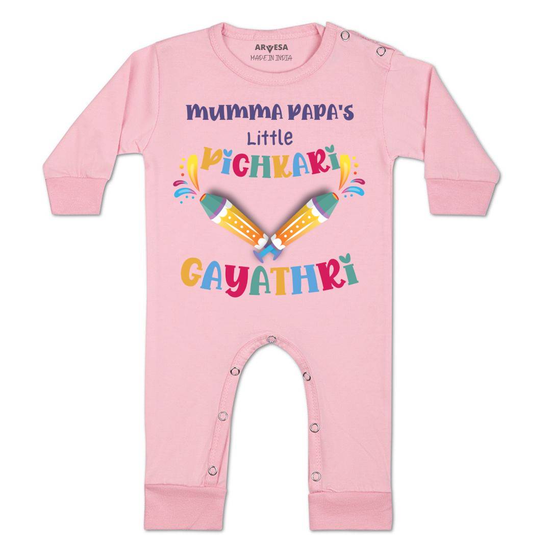 Arvesa Mummy Papa'S Little Pichkari  Baby Boy & Girl Dress