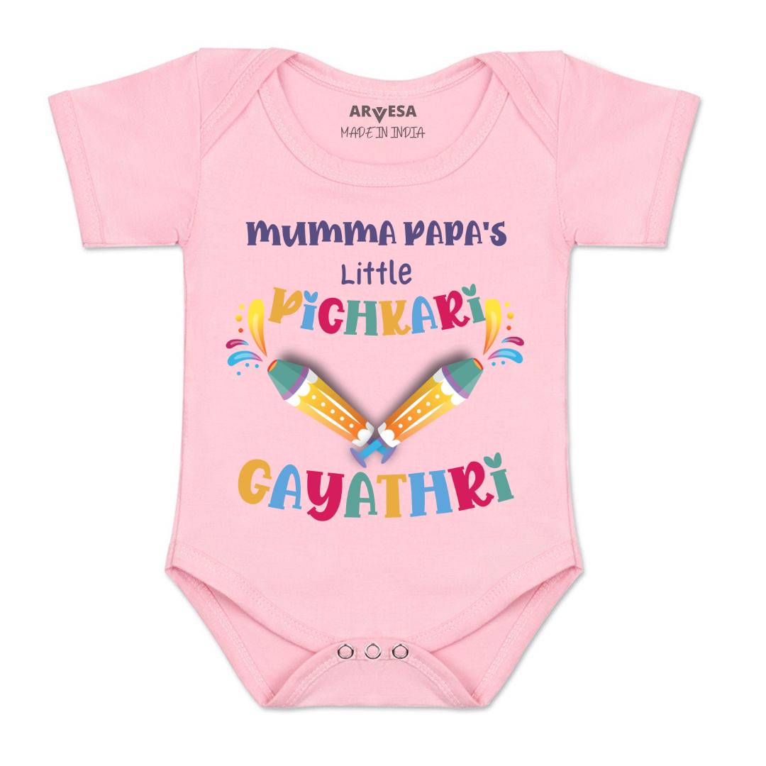 Arvesa Mummy Papa'S Little Pichkari  Baby Boy & Girl Dress