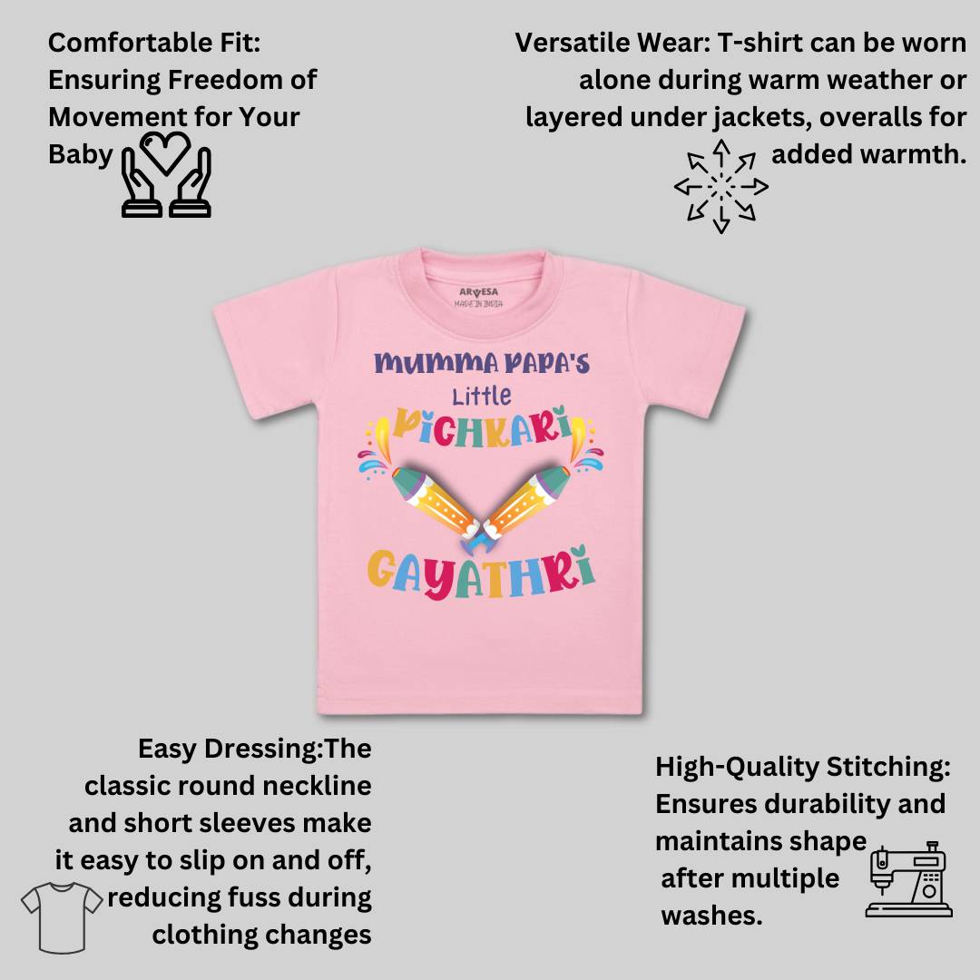 Arvesa Mummy Papa'S Little Pichkari  Baby Boy & Girl Dress