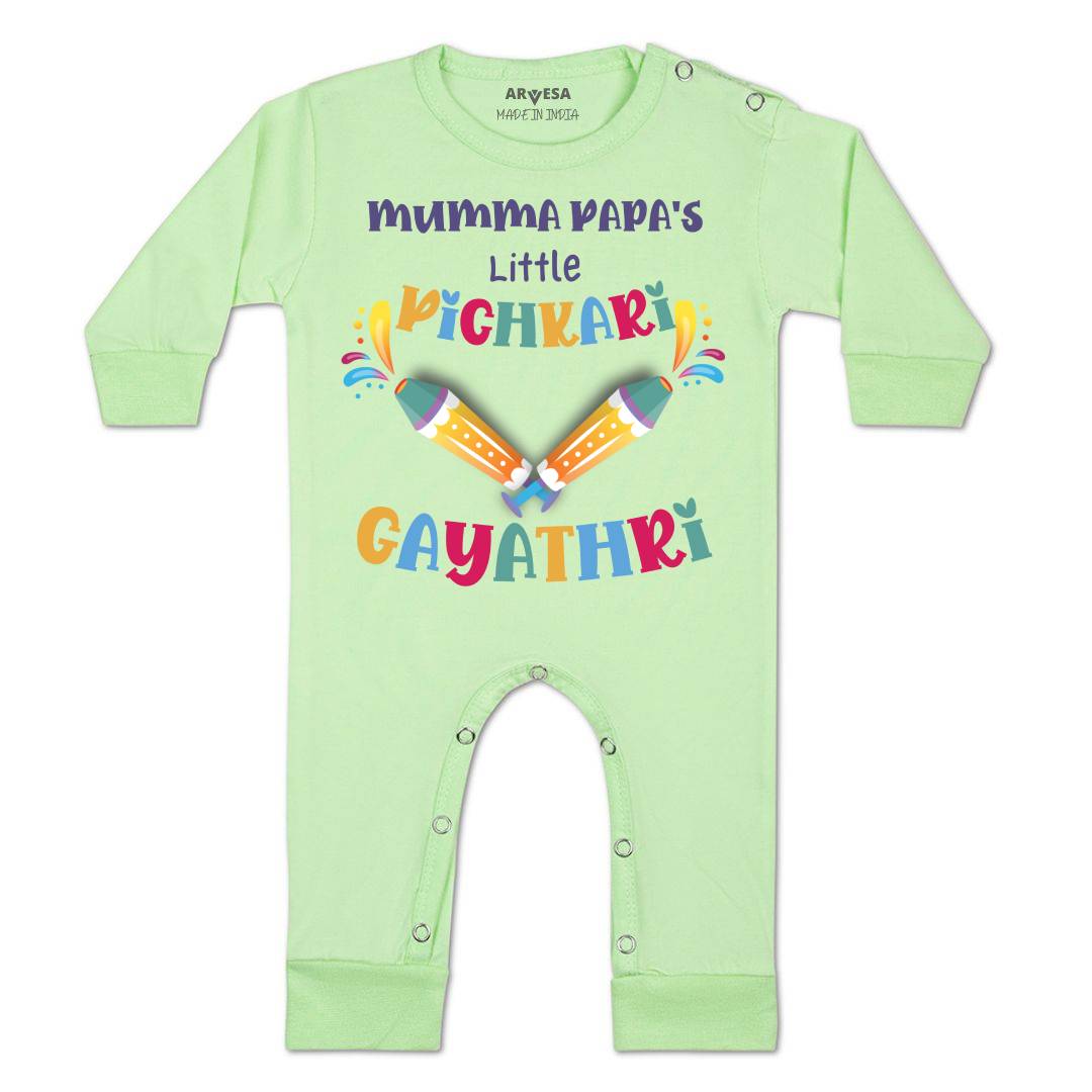 Arvesa Mummy Papa'S Little Pichkari  Baby Boy & Girl Dress