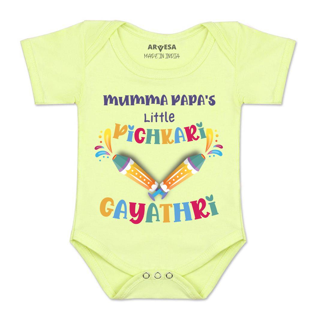 Arvesa Mummy Papa'S Little Pichkari  Baby Boy & Girl Dress