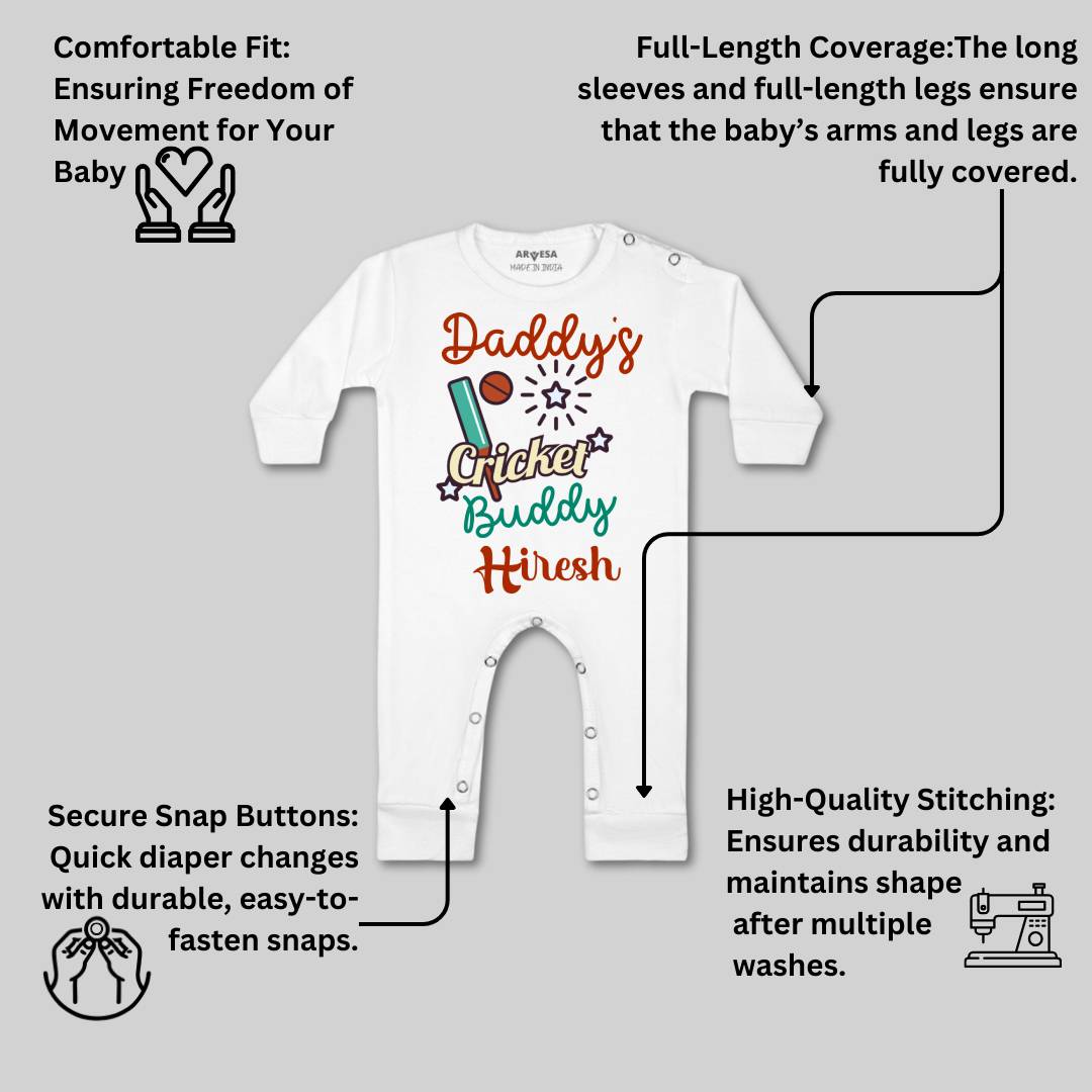 Arvesa Daddy Cricket Buddy Baby Boy & Girl Dress