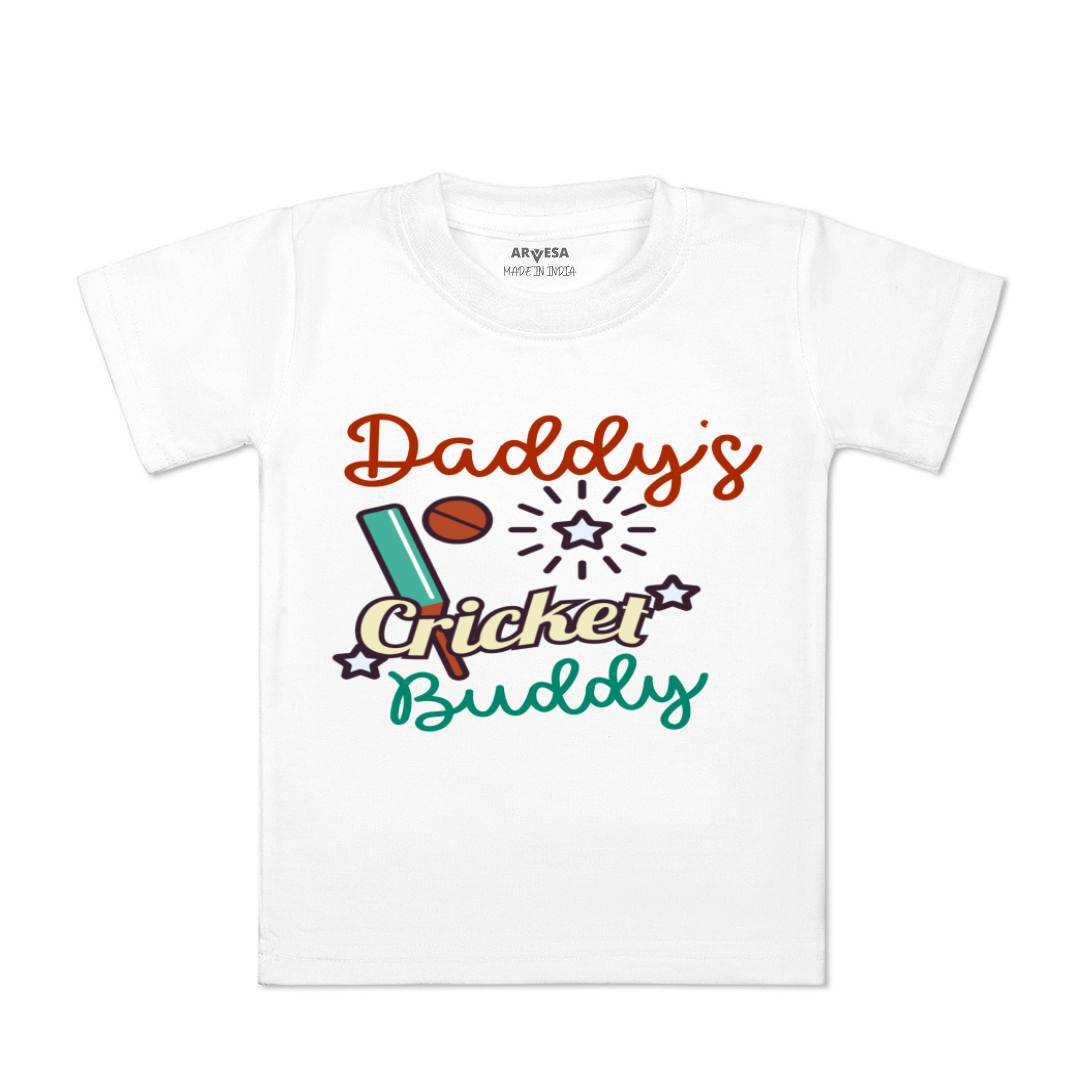 Arvesa Daddy Cricket Buddy Design-765 White 0-3 Months Jumpsuit for Baby Boy & Girl dress .