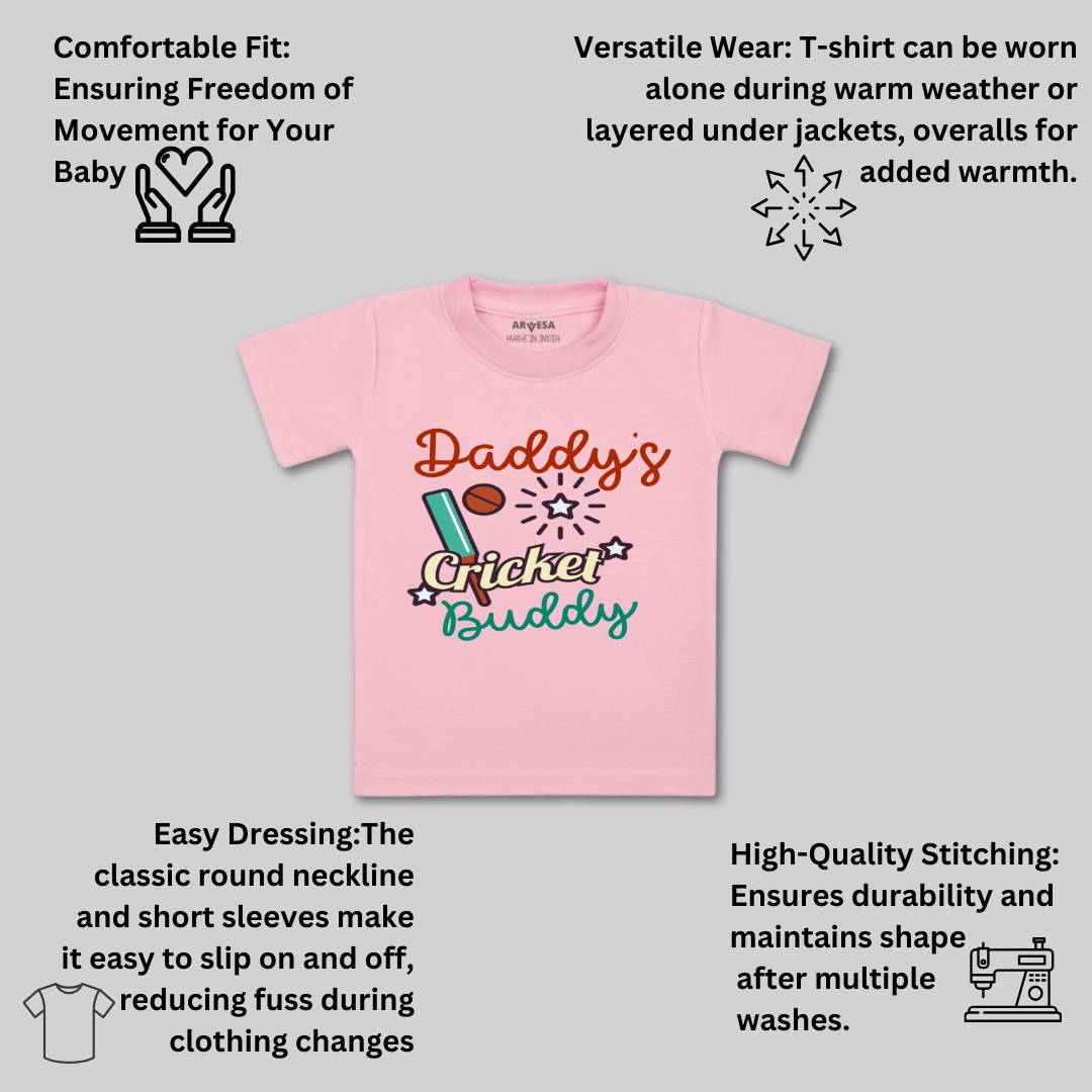 Arvesa Daddy Cricket Buddy Design-765 White 0-3 Months Jumpsuit for Baby Boy & Girl dress .