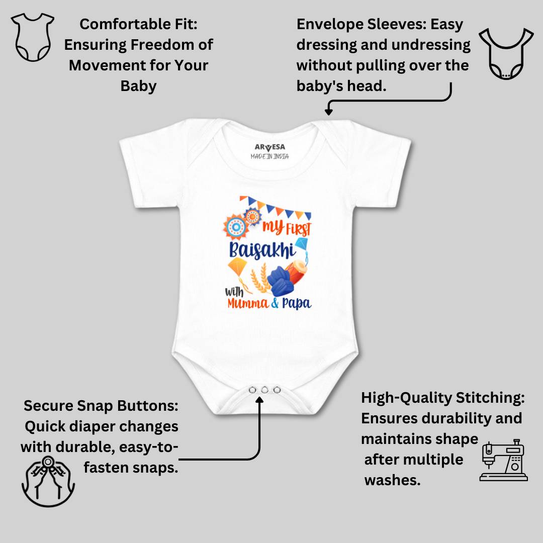 Arvesa Design-835 Baisakhi My First Baby Boy and Baby Girl Dress .