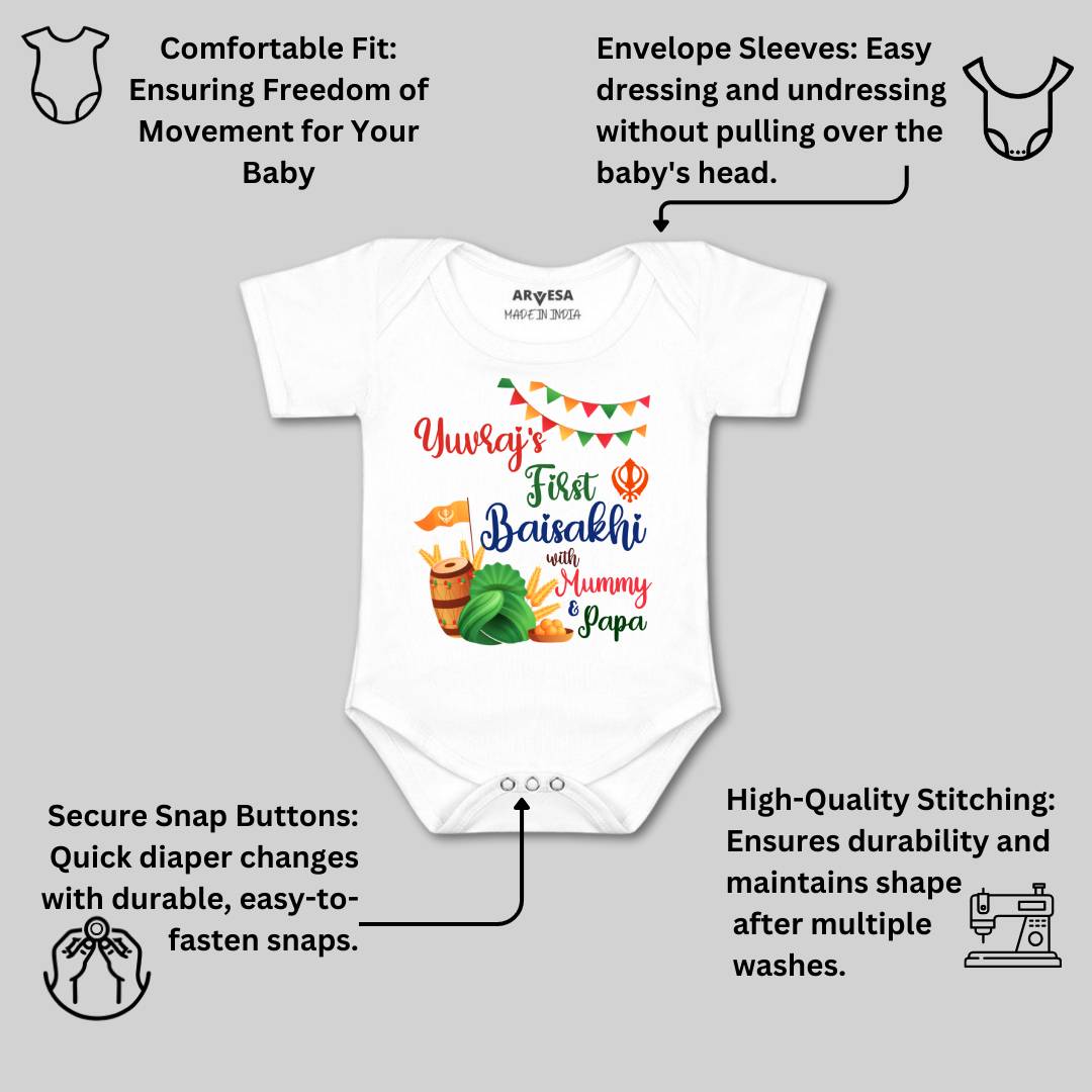 Arvesa My First Baisakhi  Baby Boy & Girl Dress