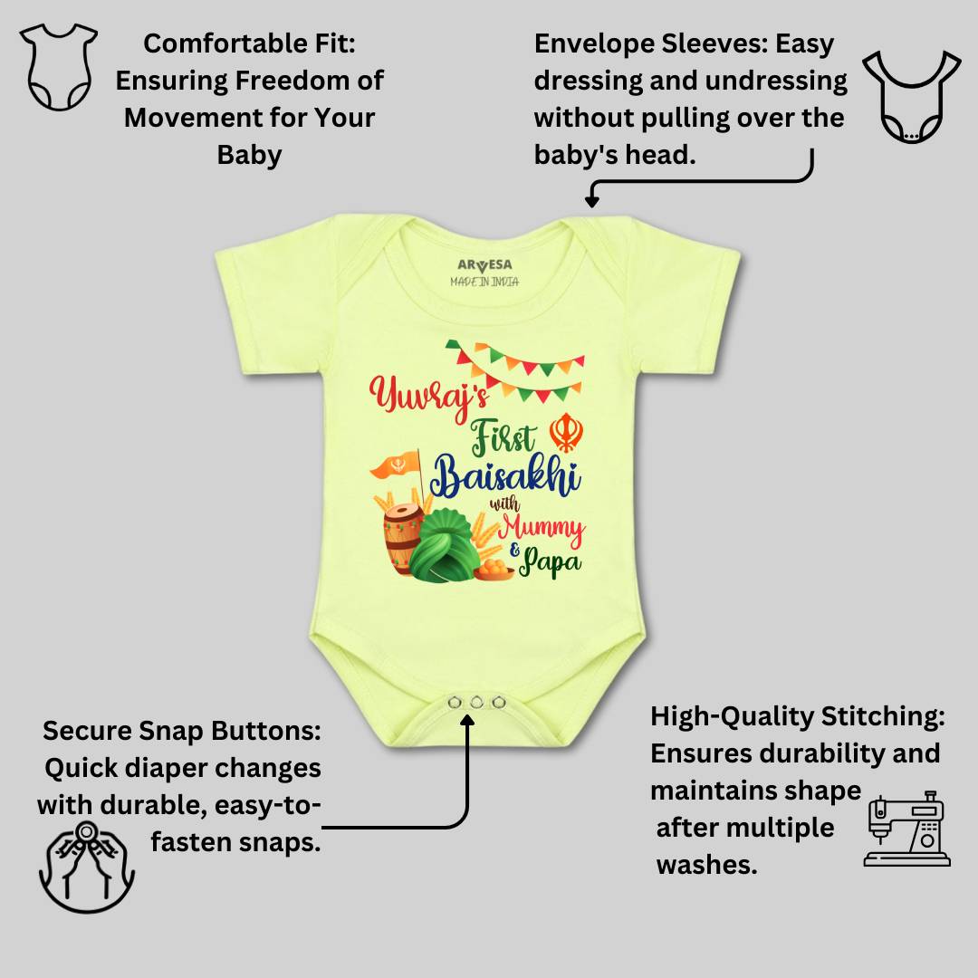 Arvesa My First Baisakhi  Baby Boy & Girl Dress