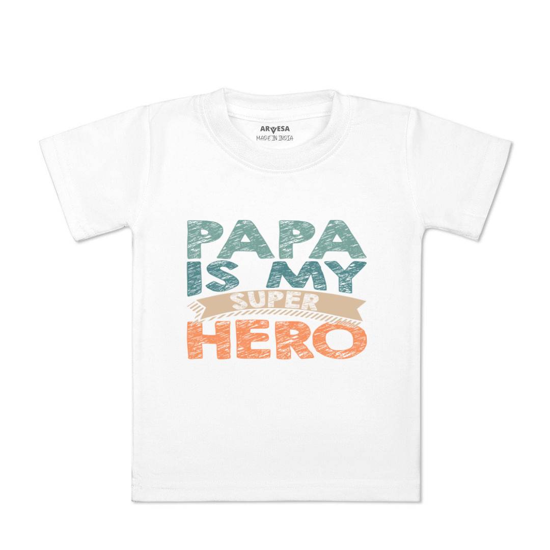 Arvesa Papa Is My Super Hero Design-878 White 0-3 Months Jumpsuit for Baby Boy & Girl dress .