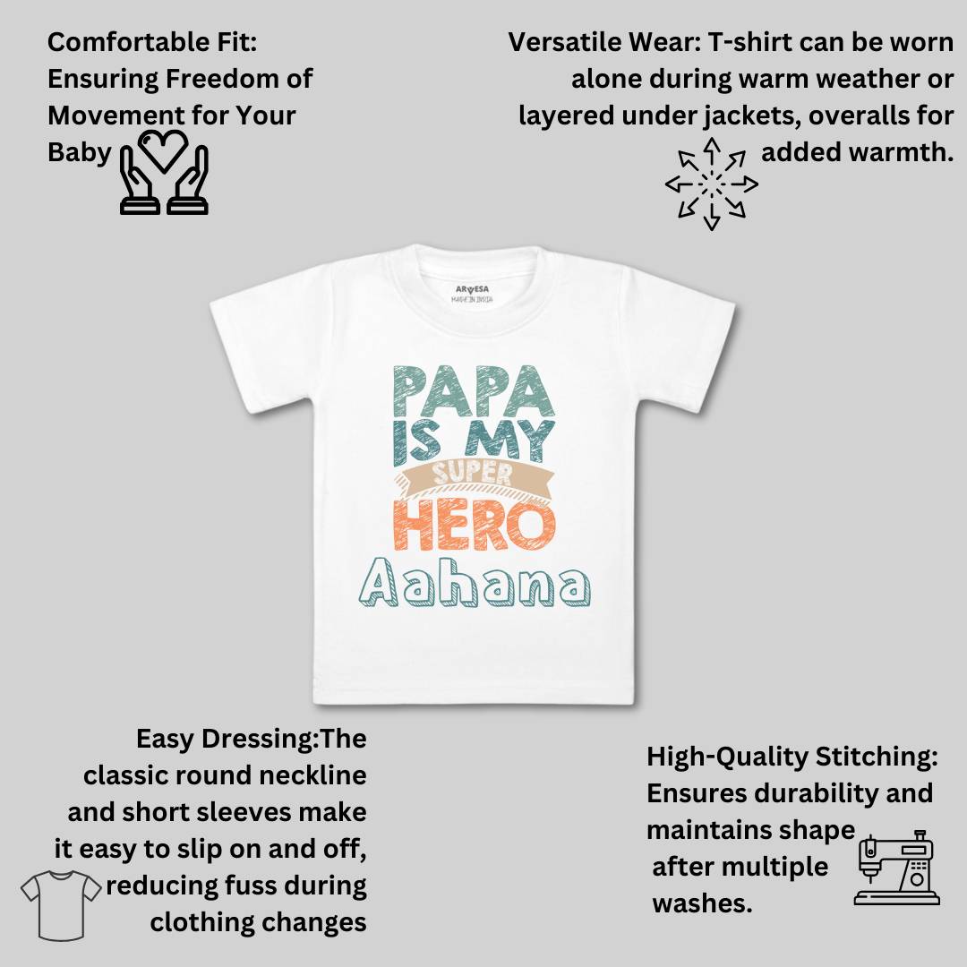 Arvesa Papa Is My Super Hero Baby Boy & Girl Dress