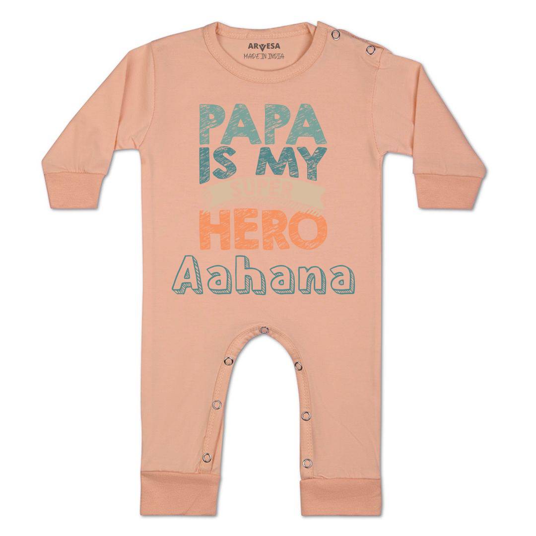 Arvesa Papa Is My Super Hero Baby Boy & Girl Dress