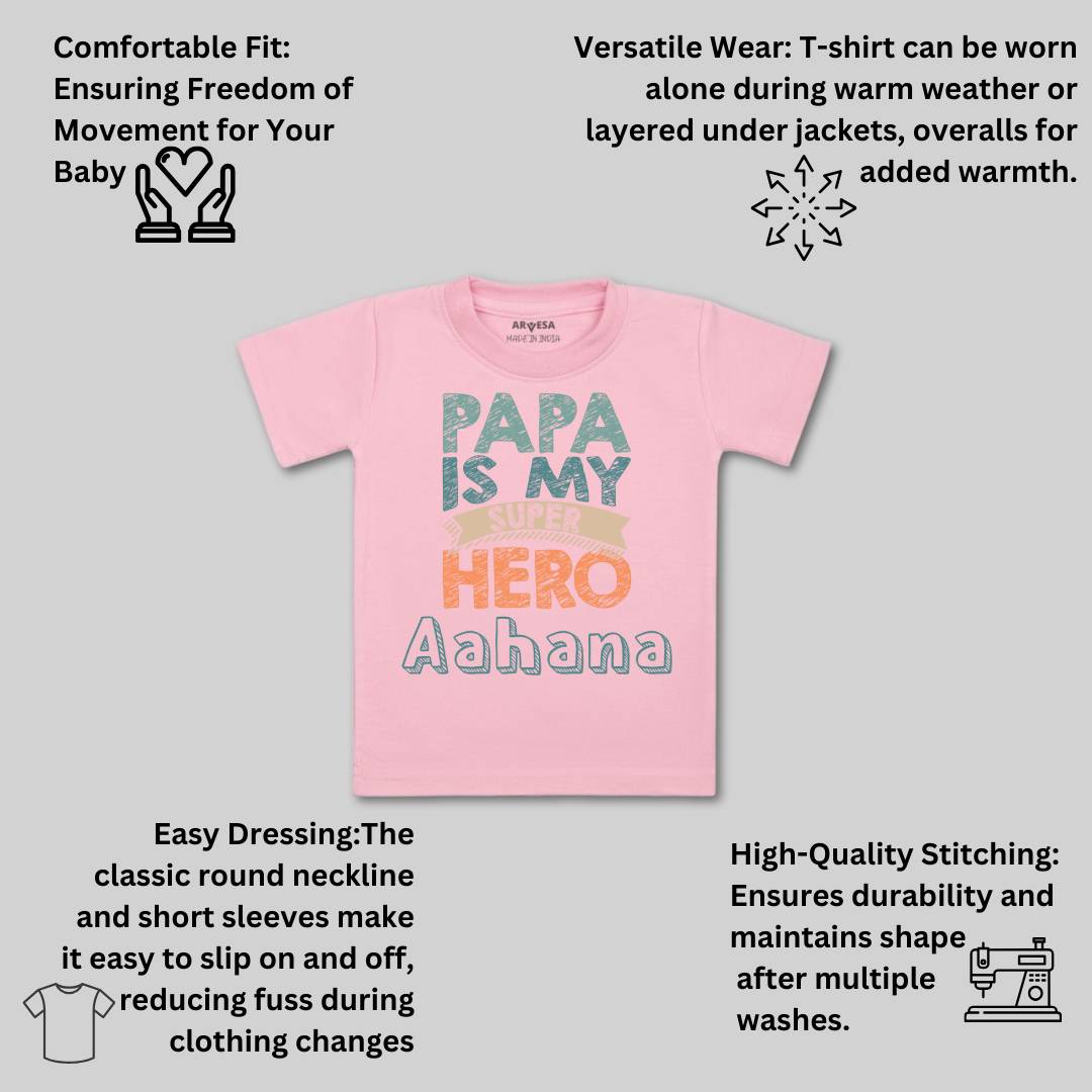 Arvesa Papa Is My Super Hero Baby Boy & Girl Dress
