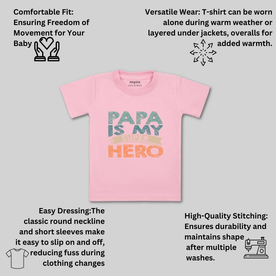 Arvesa Papa Is My Super Hero Design-878 White 0-3 Months Jumpsuit for Baby Boy & Girl dress .