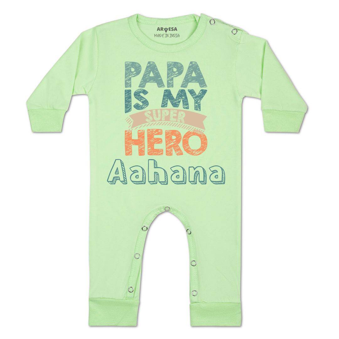 Arvesa Papa Is My Super Hero Baby Boy & Girl Dress