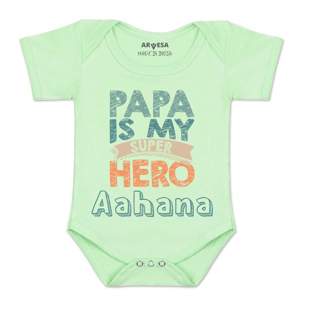 Arvesa Papa Is My Super Hero Baby Boy & Girl Dress