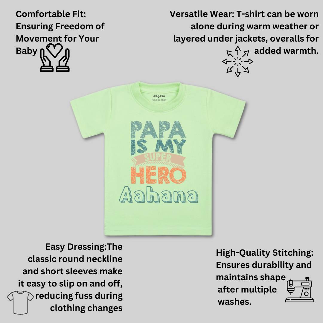 Arvesa Papa Is My Super Hero Baby Boy & Girl Dress