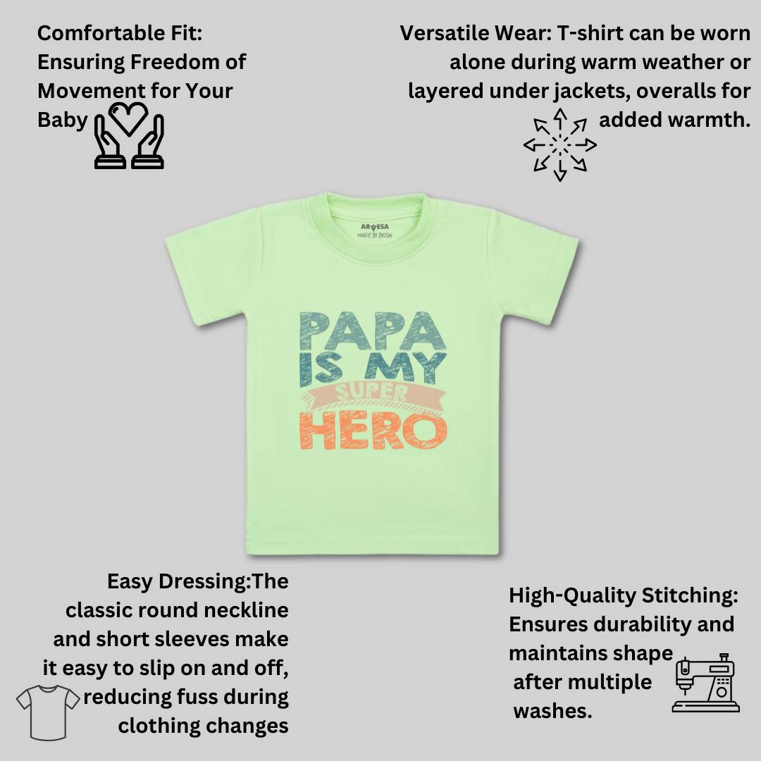 Arvesa Papa Is My Super Hero Design-878 White 0-3 Months Jumpsuit for Baby Boy & Girl dress .