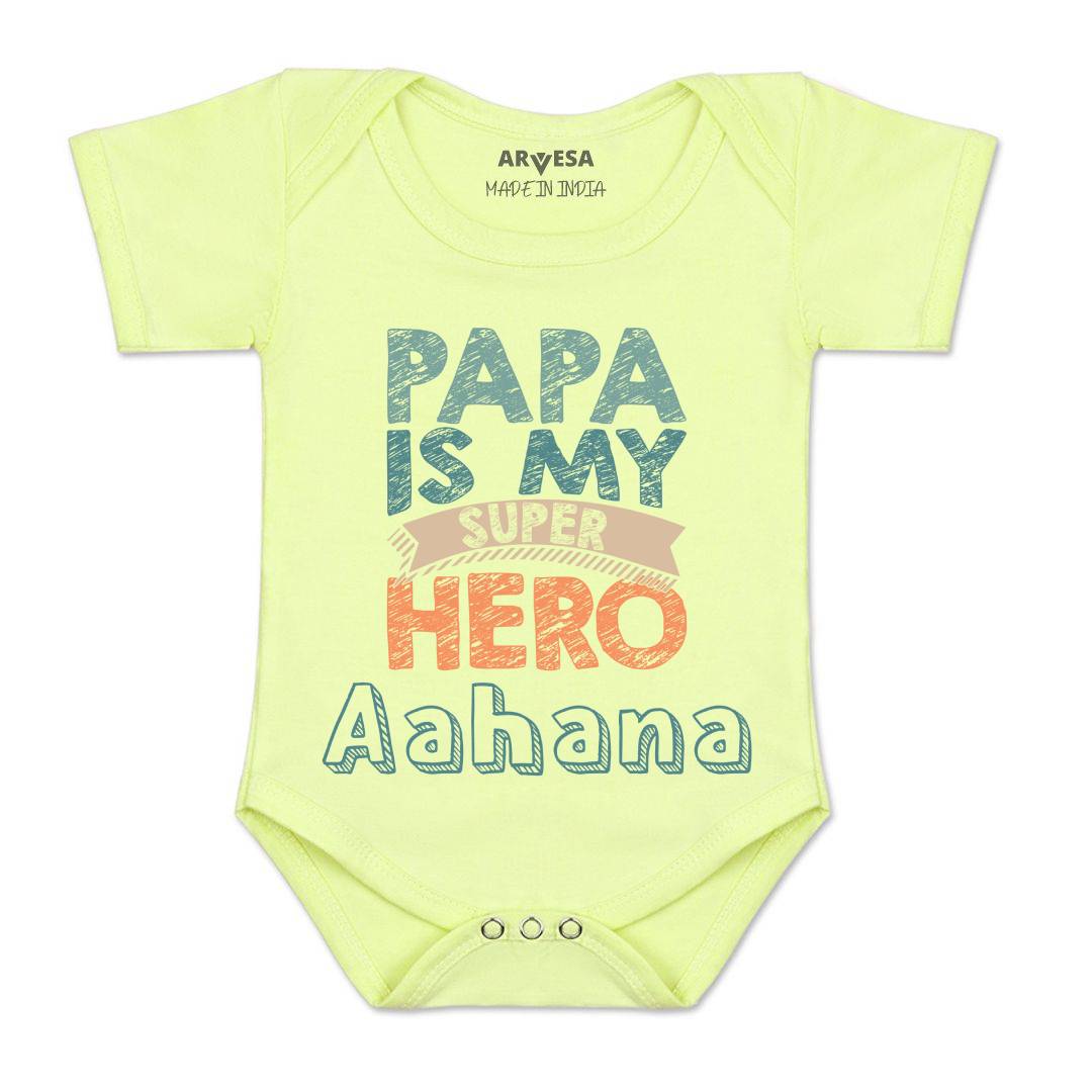 Arvesa Papa Is My Super Hero Baby Boy & Girl Dress
