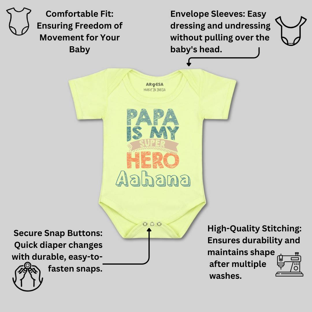 Arvesa Papa Is My Super Hero Baby Boy & Girl Dress