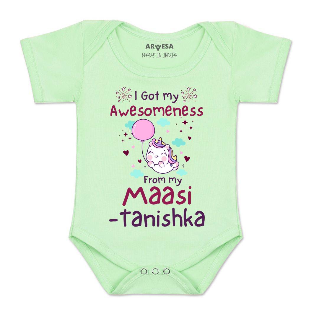 Arvesa I Got Awesomeness From Maasi Baby Boy & Girl Dress