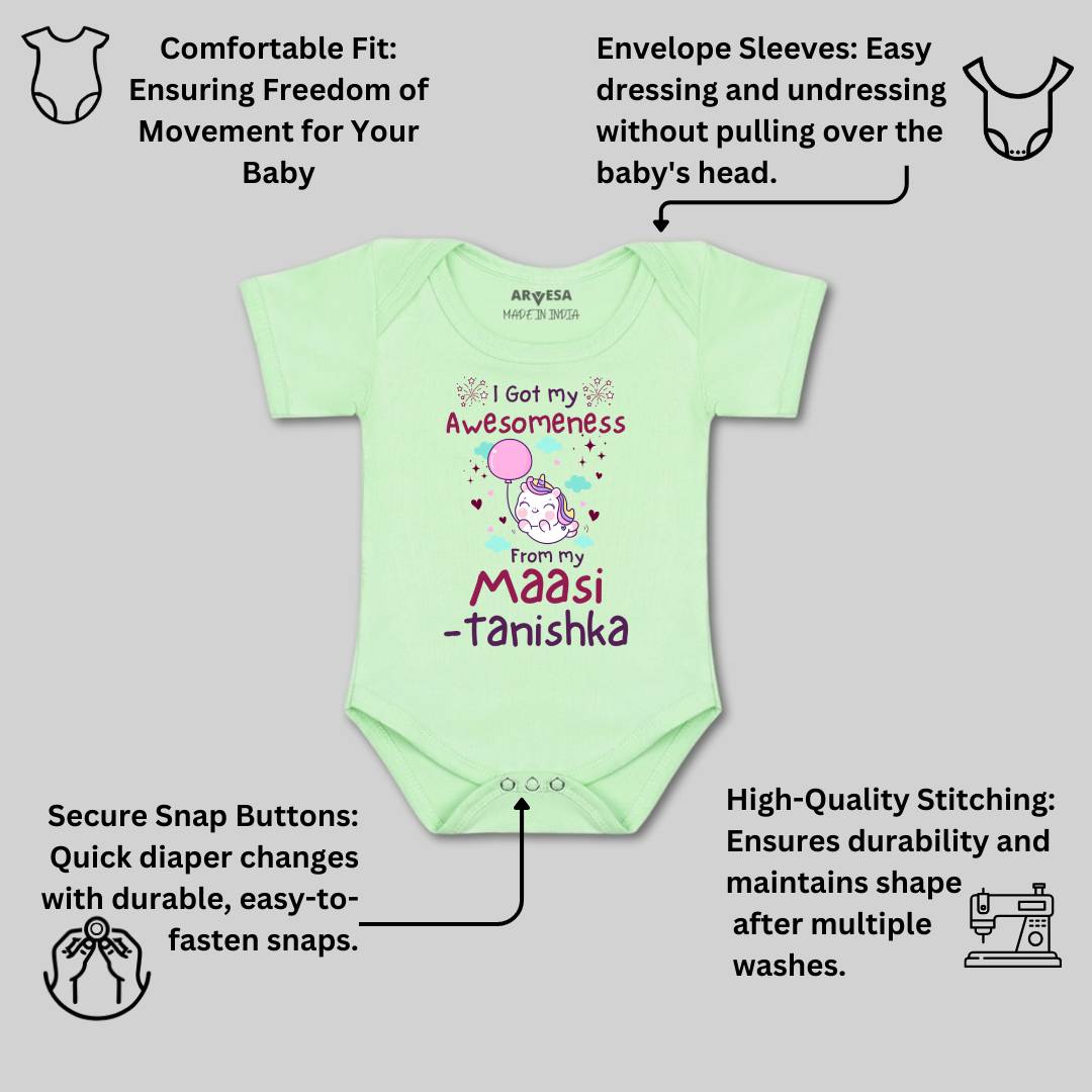 Arvesa I Got Awesomeness From Maasi Baby Boy & Girl Dress