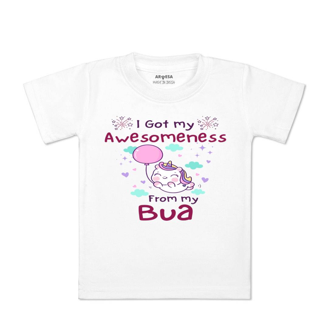 Arvesa I Got Awesomeness From Bua Design-928 White 0-3 Months Jumpsuit for Baby Boy & Girl dress .