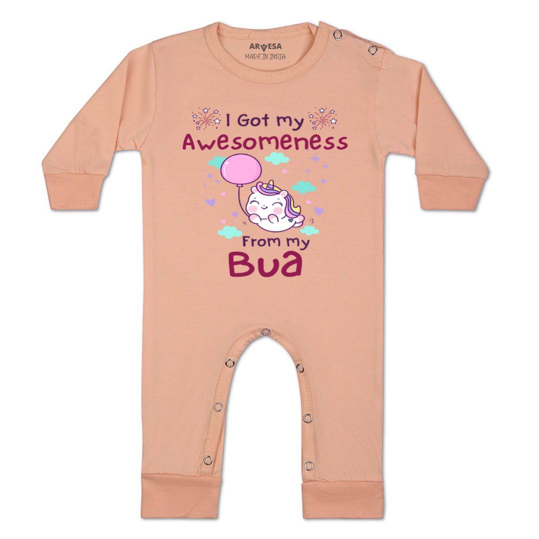 Arvesa I Got Awesomeness From Bua Design-928 White 0-3 Months Jumpsuit for Baby Boy & Girl dress .