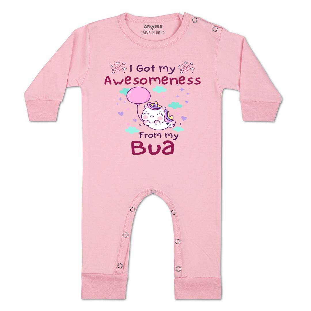 Arvesa I Got Awesomeness From Bua Design-928 White 0-3 Months Jumpsuit for Baby Boy & Girl dress .