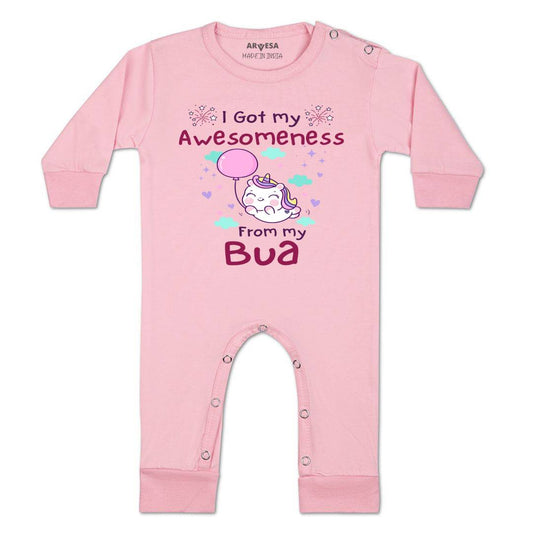 Arvesa I Got Awesomeness From Bua Design-928 White 0-3 Months Jumpsuit for Baby Boy & Girl dress .