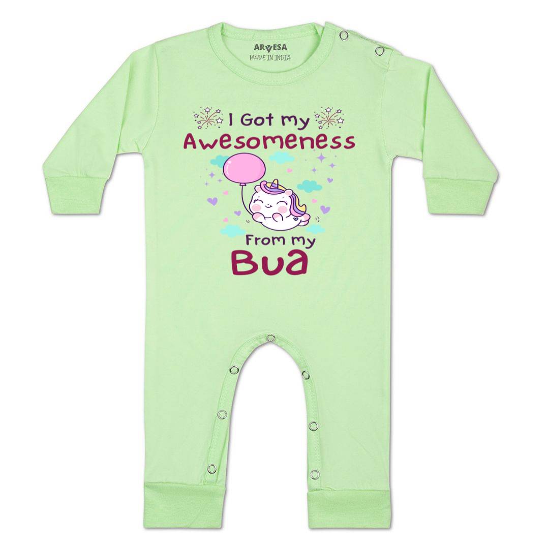 Arvesa I Got Awesomeness From Bua Design-928 White 0-3 Months Jumpsuit for Baby Boy & Girl dress .