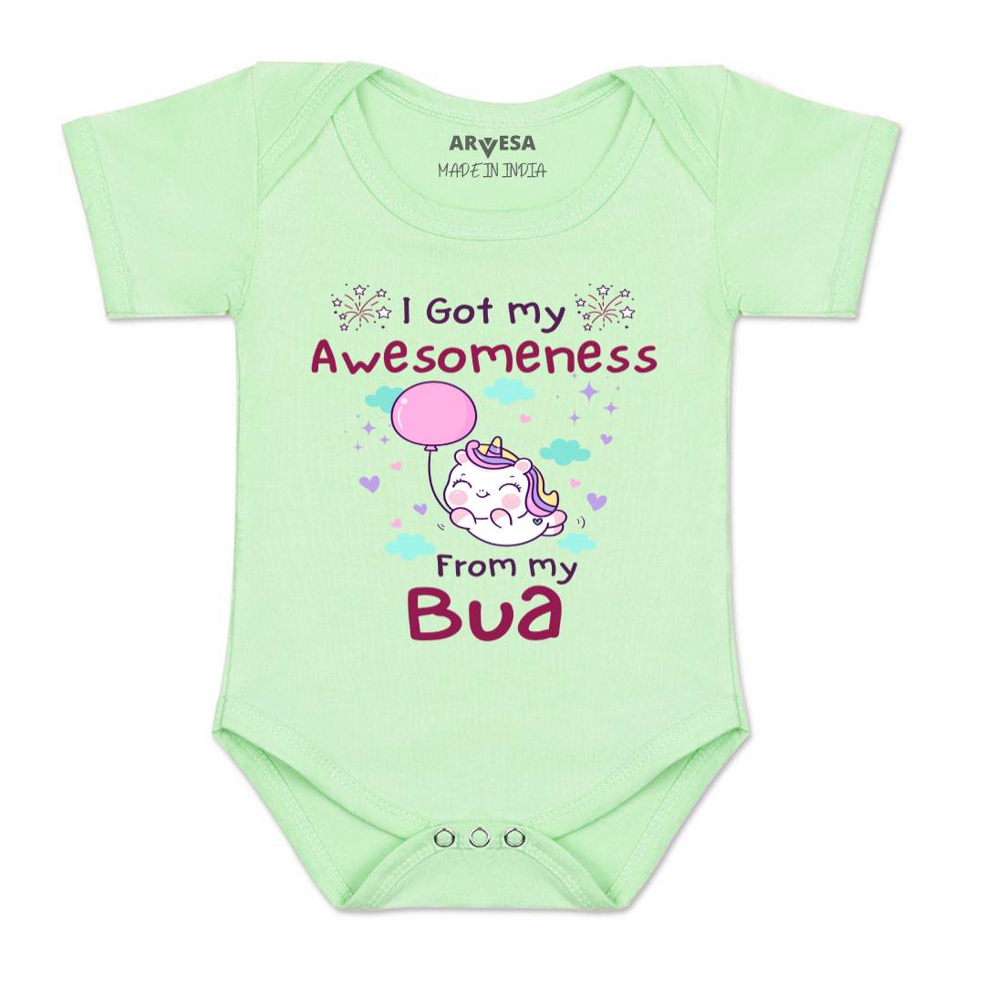 Arvesa I Got Awesomeness From Bua Design-928 White 0-3 Months Jumpsuit for Baby Boy & Girl dress .