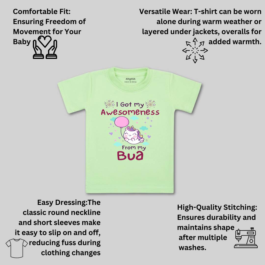 Arvesa I Got Awesomeness From Bua Design-928 White 0-3 Months Jumpsuit for Baby Boy & Girl dress .