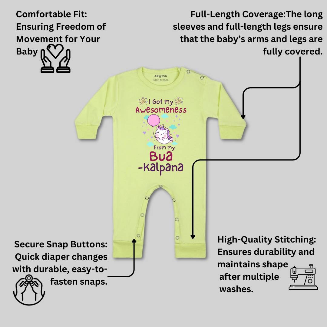 Arvesa I Got Awesomeness From Bua Baby Boy & Girl Dress