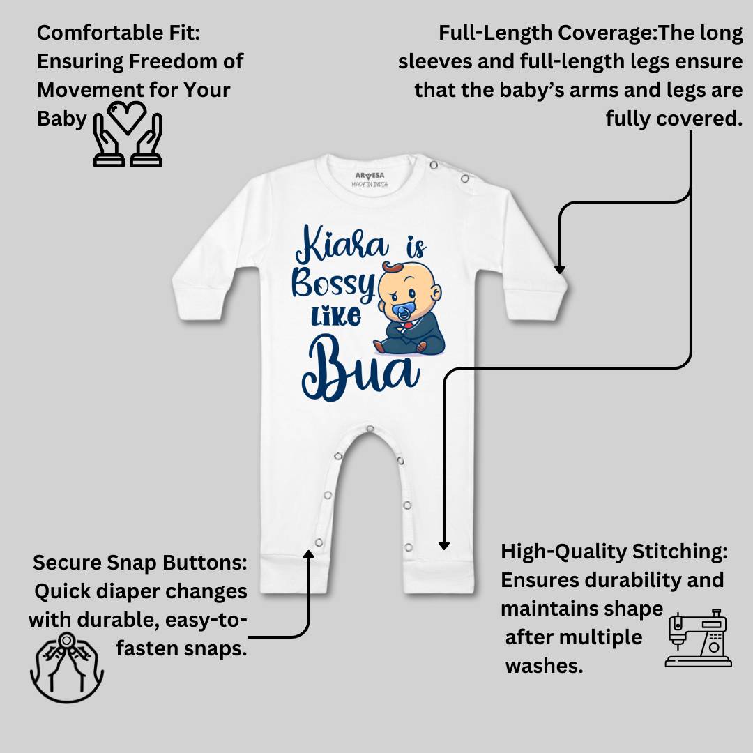 Arvesa Bossy Like My Bua Baby Boy & Girl Dress
