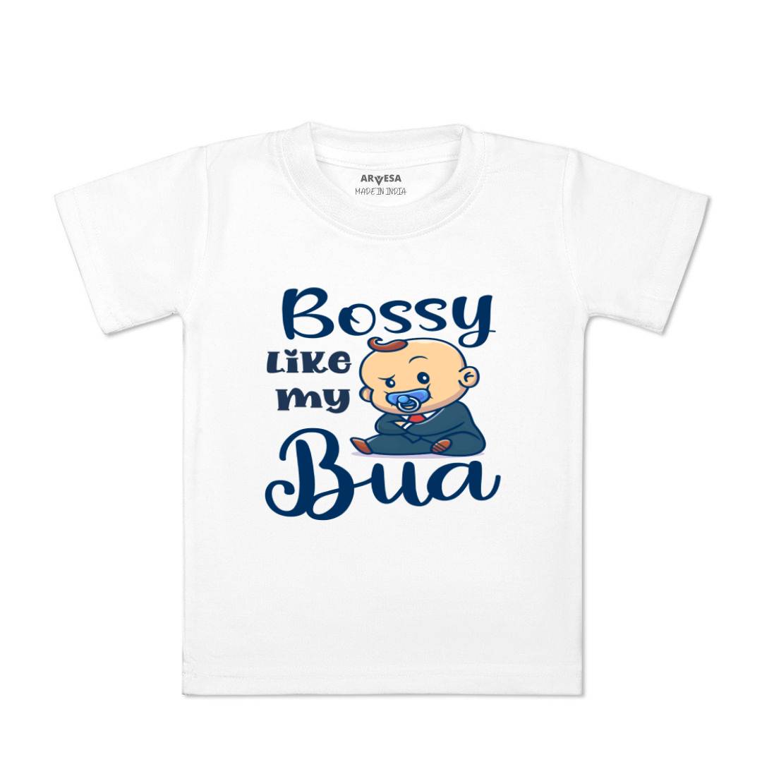 Arvesa Bossy Like My Bua Design-934 White 0-3 Months Jumpsuit for Baby Boy & Girl dress .