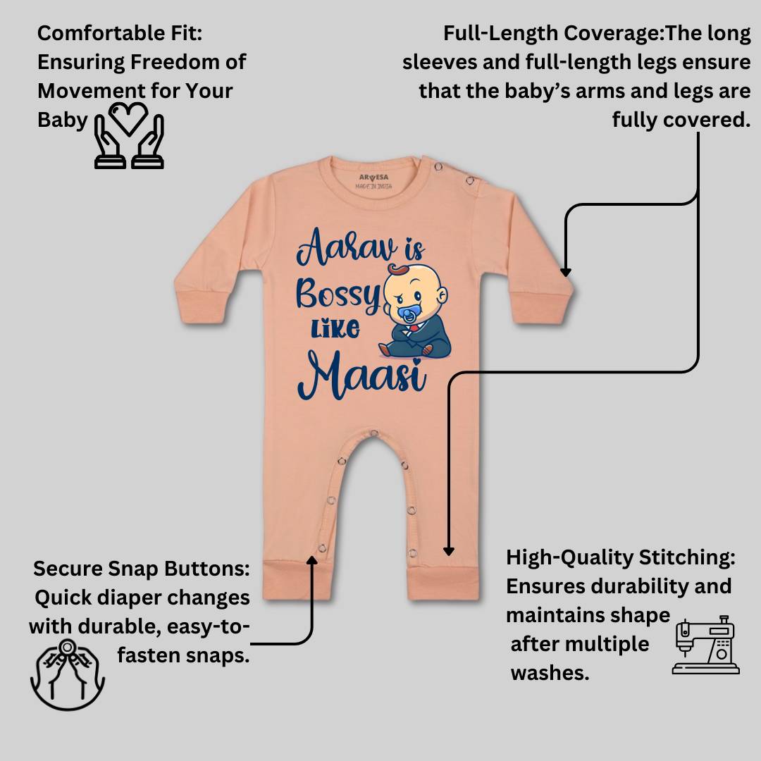 Arvesa Bossy Like My Maasi Baby Boy & Girl Dress