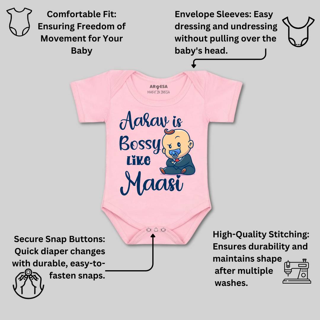 Arvesa Bossy Like My Maasi Baby Boy & Girl Dress