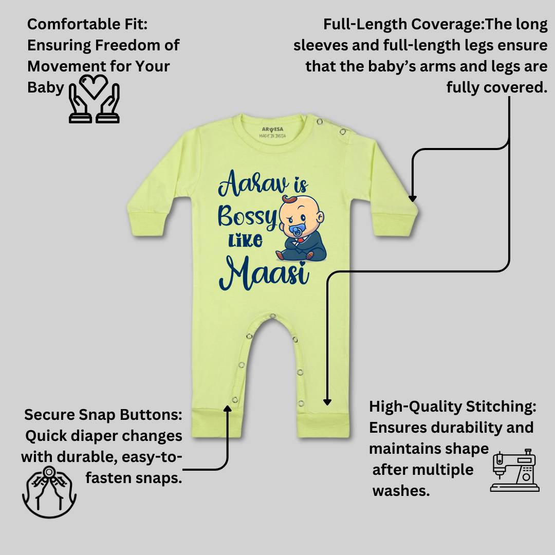 Arvesa Bossy Like My Maasi Baby Boy & Girl Dress