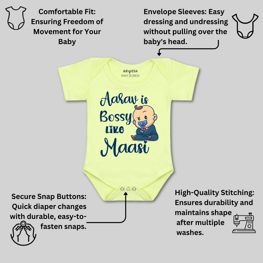 Arvesa Bossy Like My Maasi Baby Boy & Girl Dress