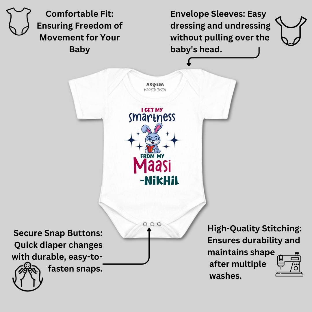Arvesa I Got Smartness From Maasi Baby Boy & Girl Dress