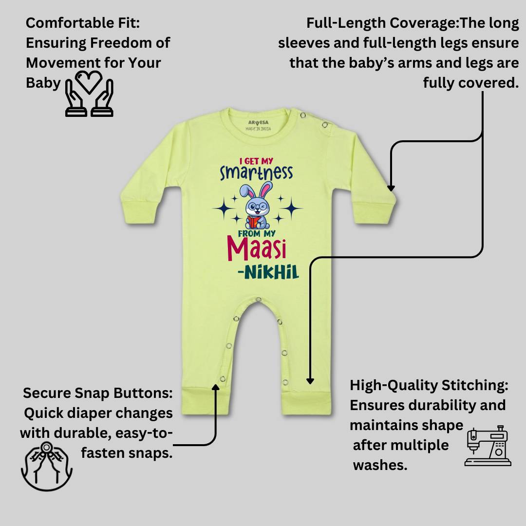 Arvesa I Got Smartness From Maasi Baby Boy & Girl Dress