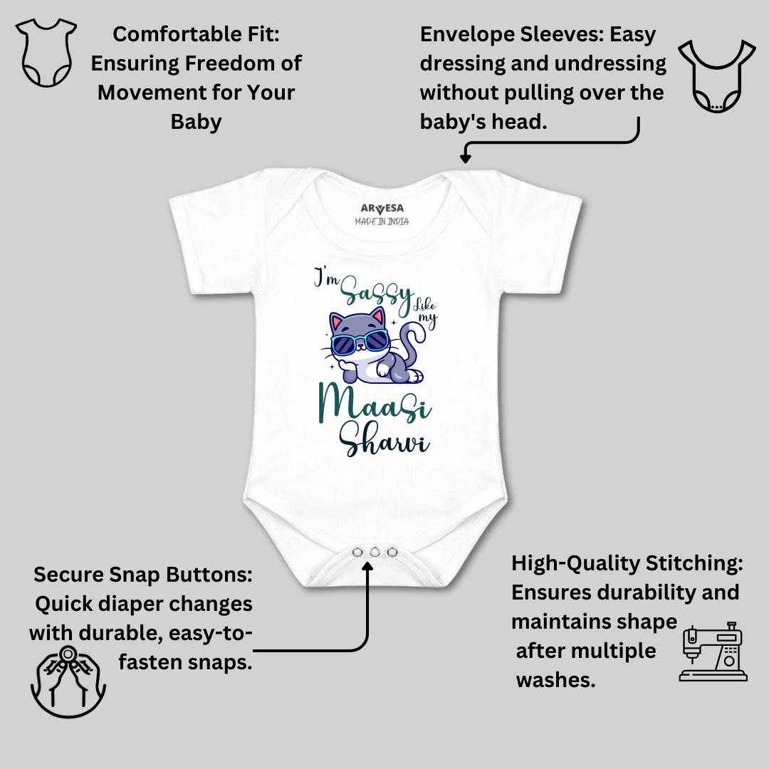 Arvesa I Am Sassy Like My Bua Baby Boy & Girl Dress