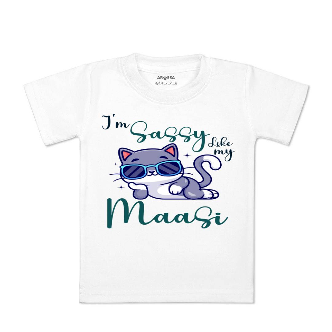 Arvesa I Am Sassy Like My Bua Design-937 White 0-3 Months Jumpsuit for Baby Boy & Girl dress .