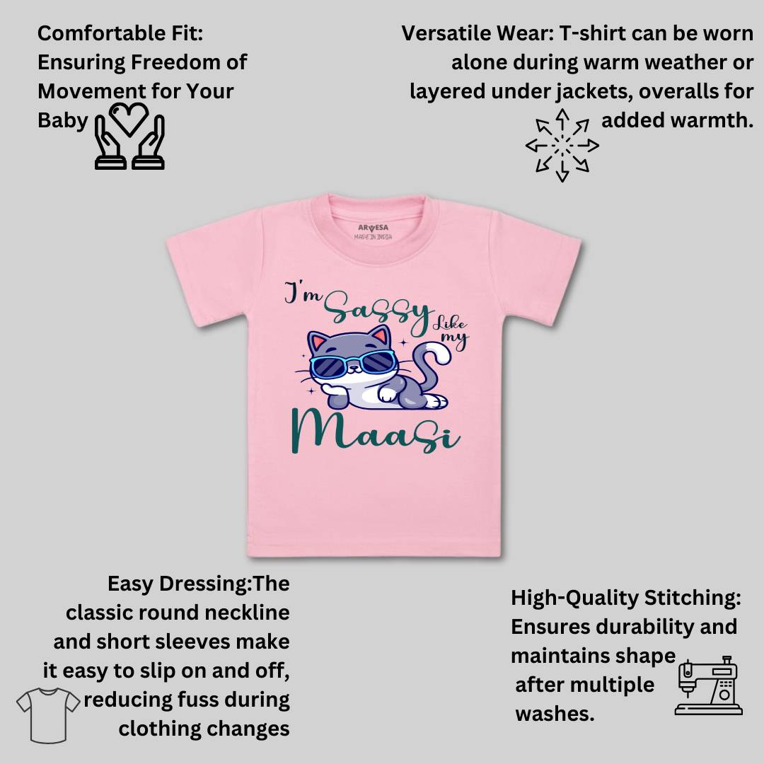 Arvesa I Am Sassy Like My Bua Design-937 White 0-3 Months Jumpsuit for Baby Boy & Girl dress .