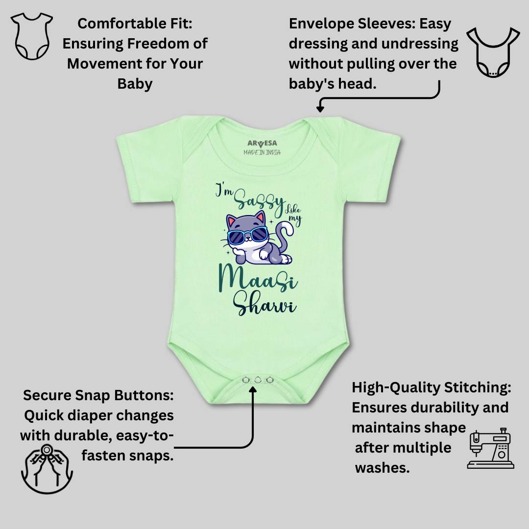 Arvesa I Am Sassy Like My Bua Baby Boy & Girl Dress