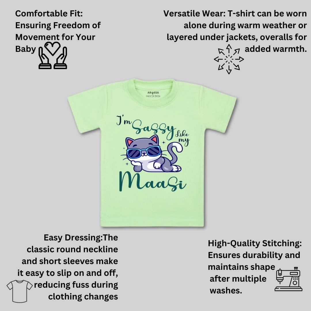 Arvesa I Am Sassy Like My Bua Design-937 White 0-3 Months Jumpsuit for Baby Boy & Girl dress .